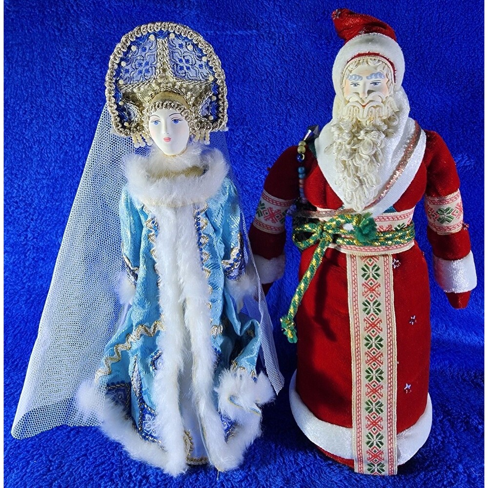Vintage Russian Christmas~D'yed Moroz “Father Frost” & Snegurochka “Snow Maiden”